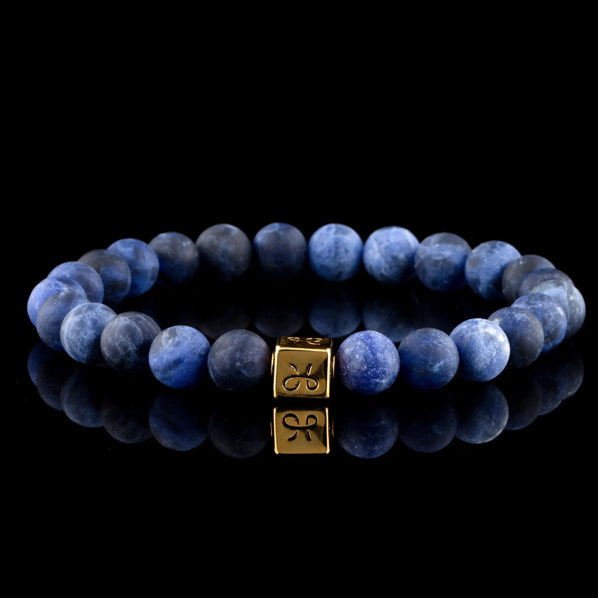 MATTE SODALITE GOLD VERMEIL BRACELET (8MM)