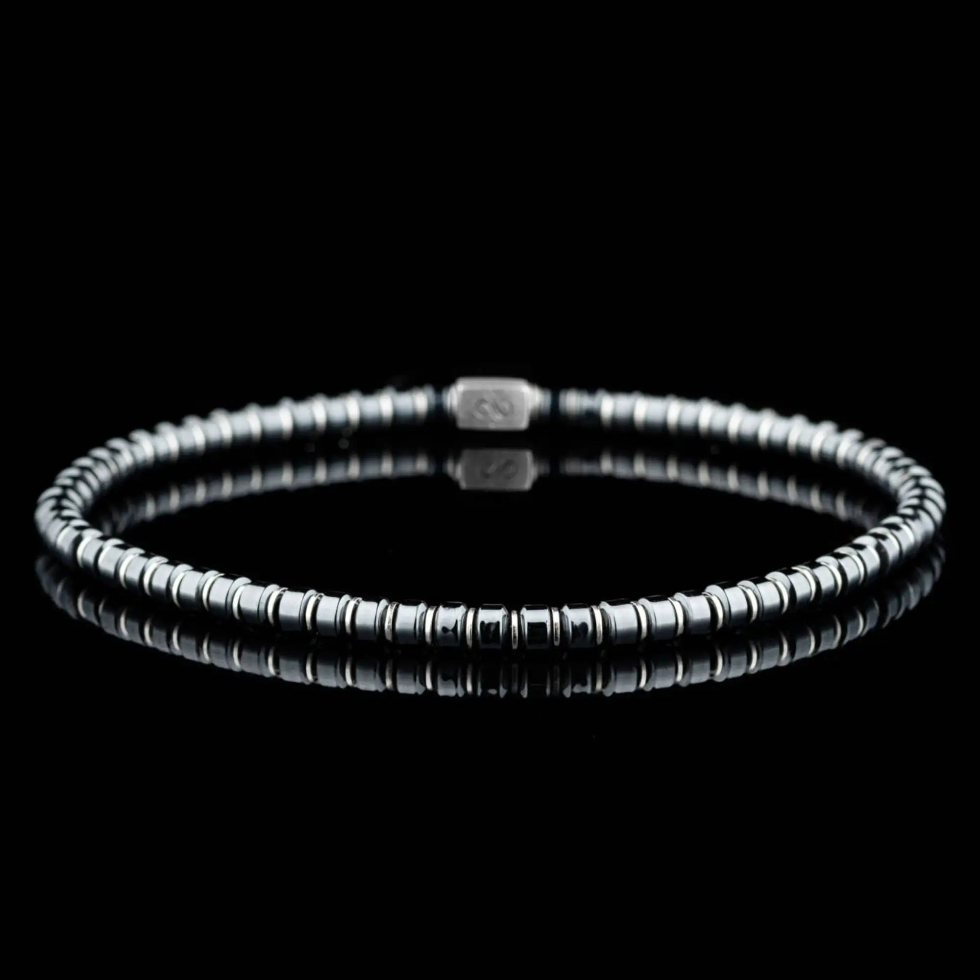 SILVER - HEMATITE BRACELET V (3MM)