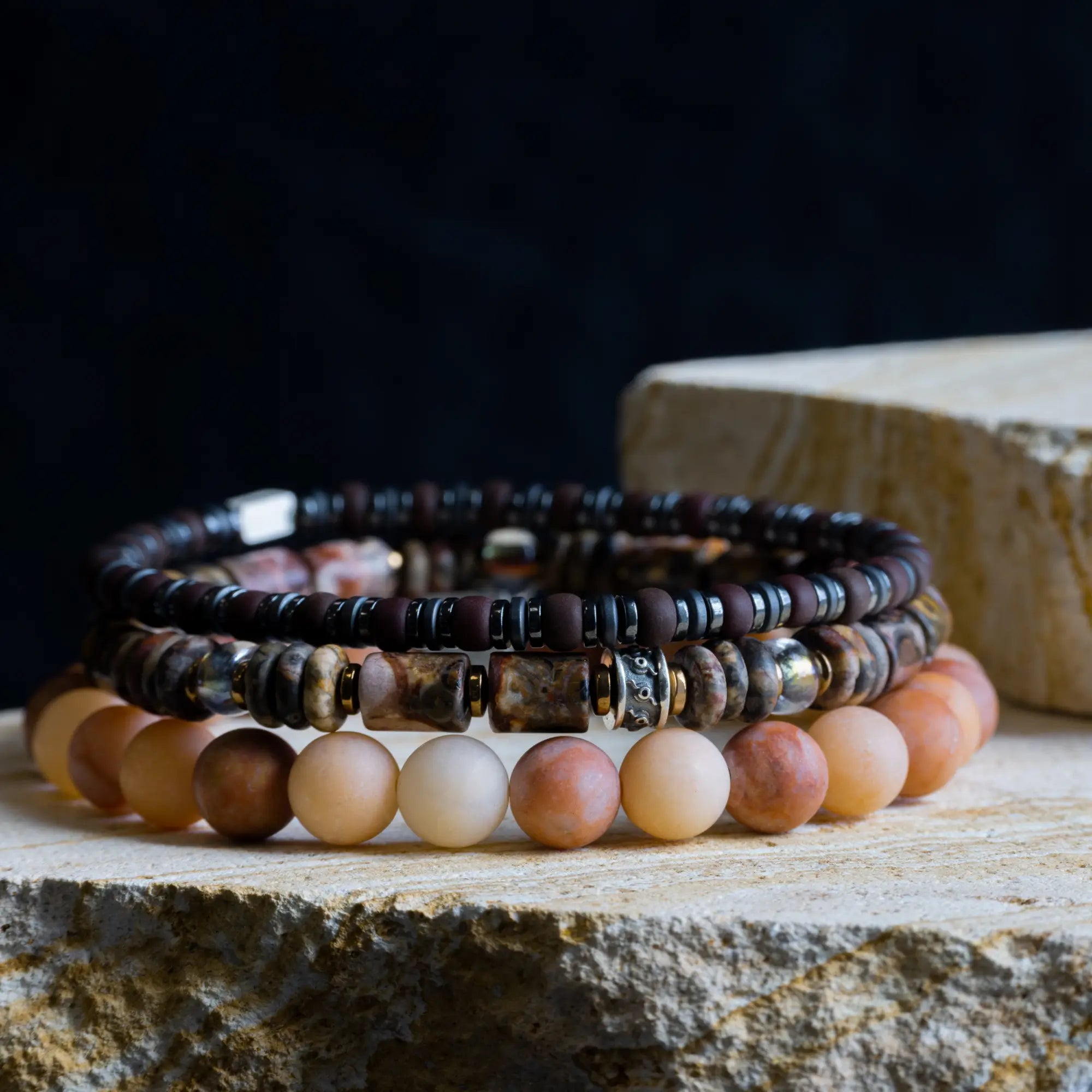 MULTICOLOR ORANGE AVENTURINE BRACELET I (8MM)