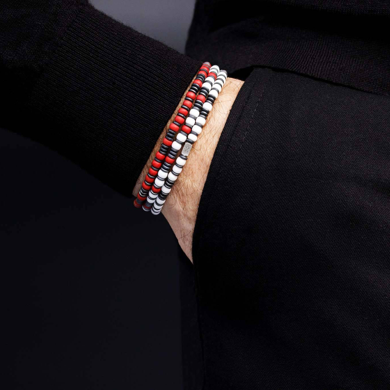 HEMATITE - WHITE BRACELET VIII (4MM)