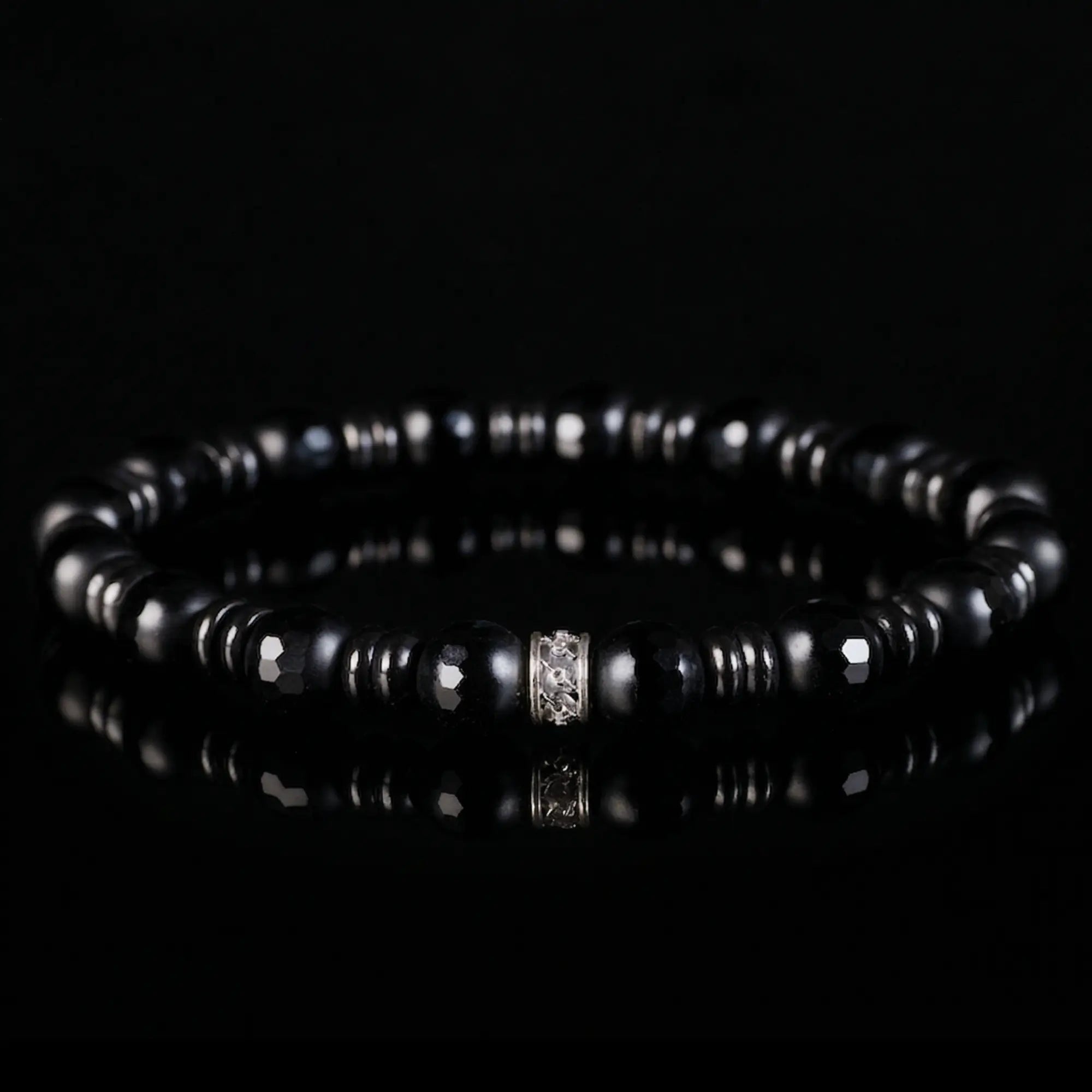 BLACK ONYX - SHUNGITE BRACELET I (6-8MM)