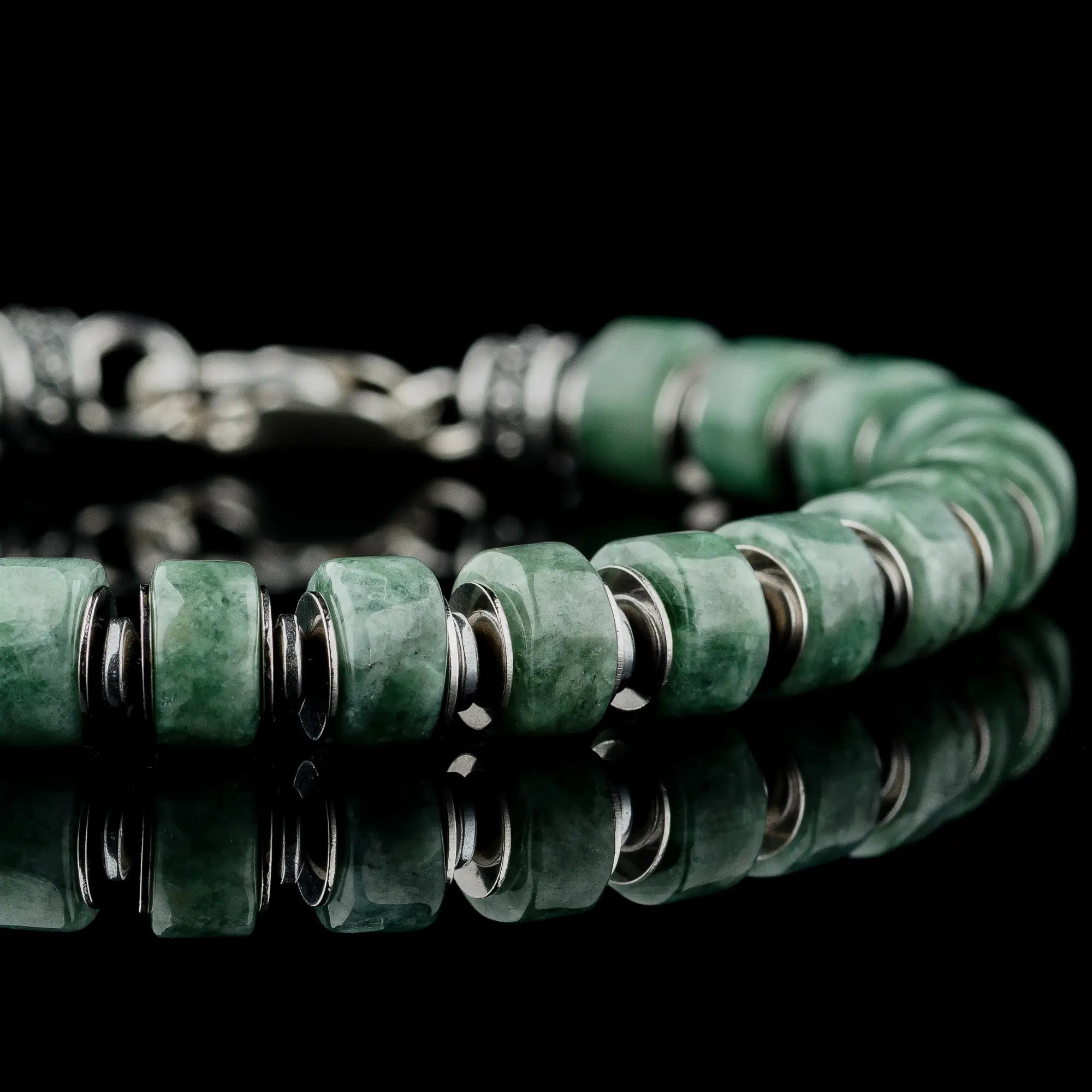 BURMESE GREEN JADE BRACELET XXI (7.5-8MM)