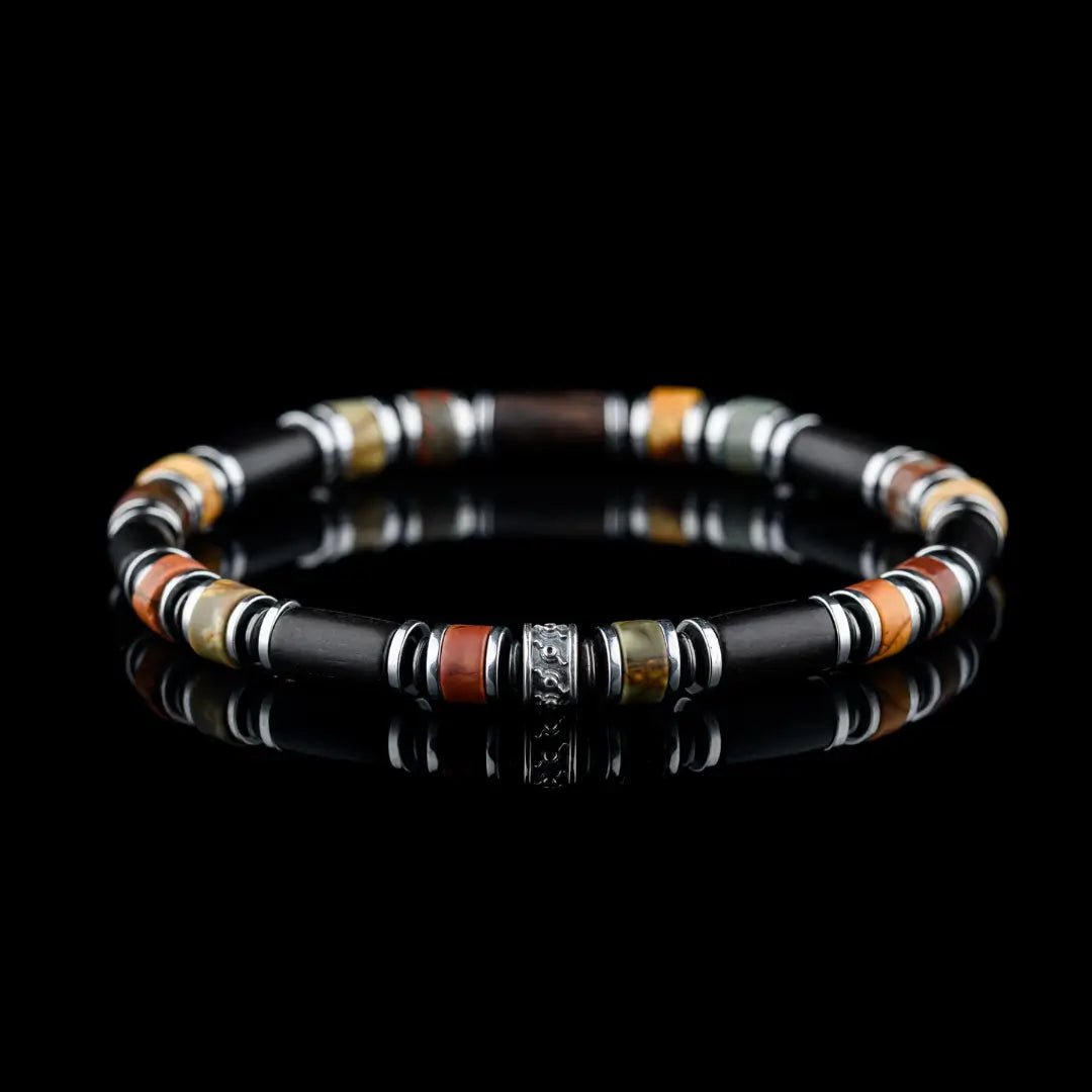 RED CREEK JASPER - EBONY WOOD BRACELET I (6MM)