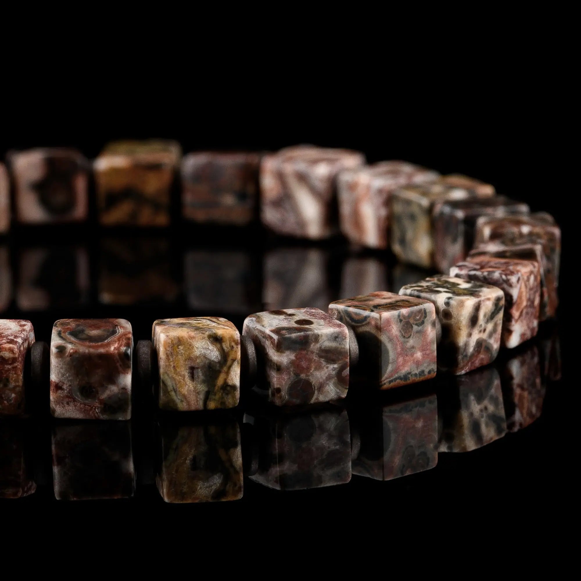 RED LEOPARD SKIN JASPER BRACELET III (6MM)