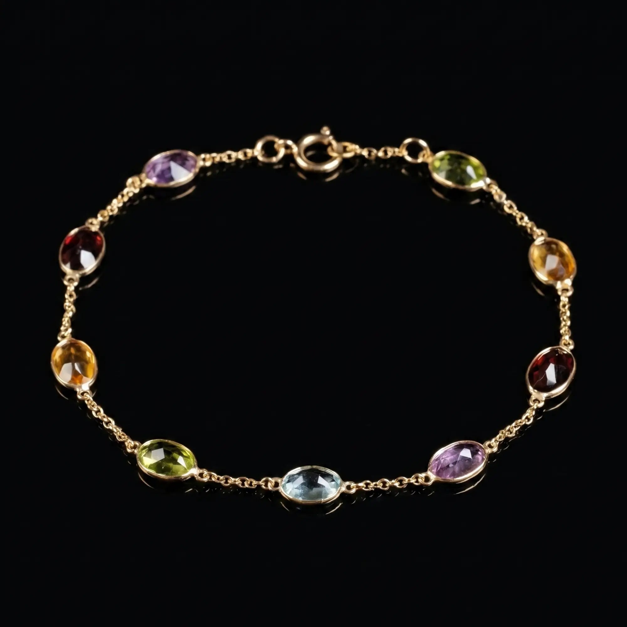 YELLOW GOLD MULTICOLOR BRACELET III (7X5MM)