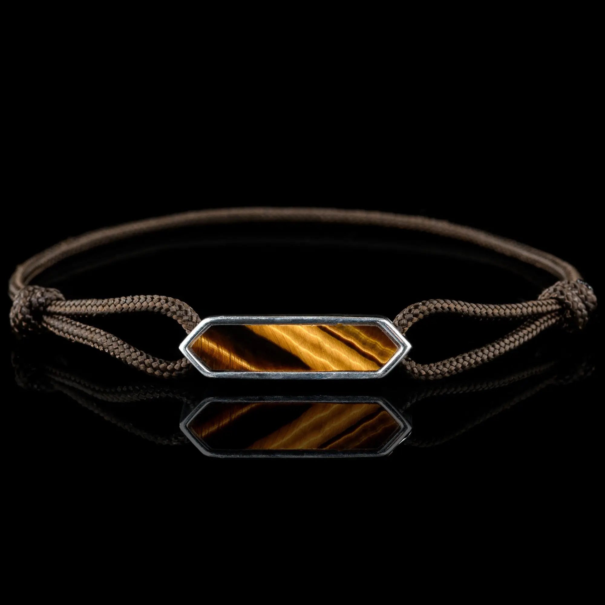 PARACORD TIGER EYE & SILVER BRACELET I