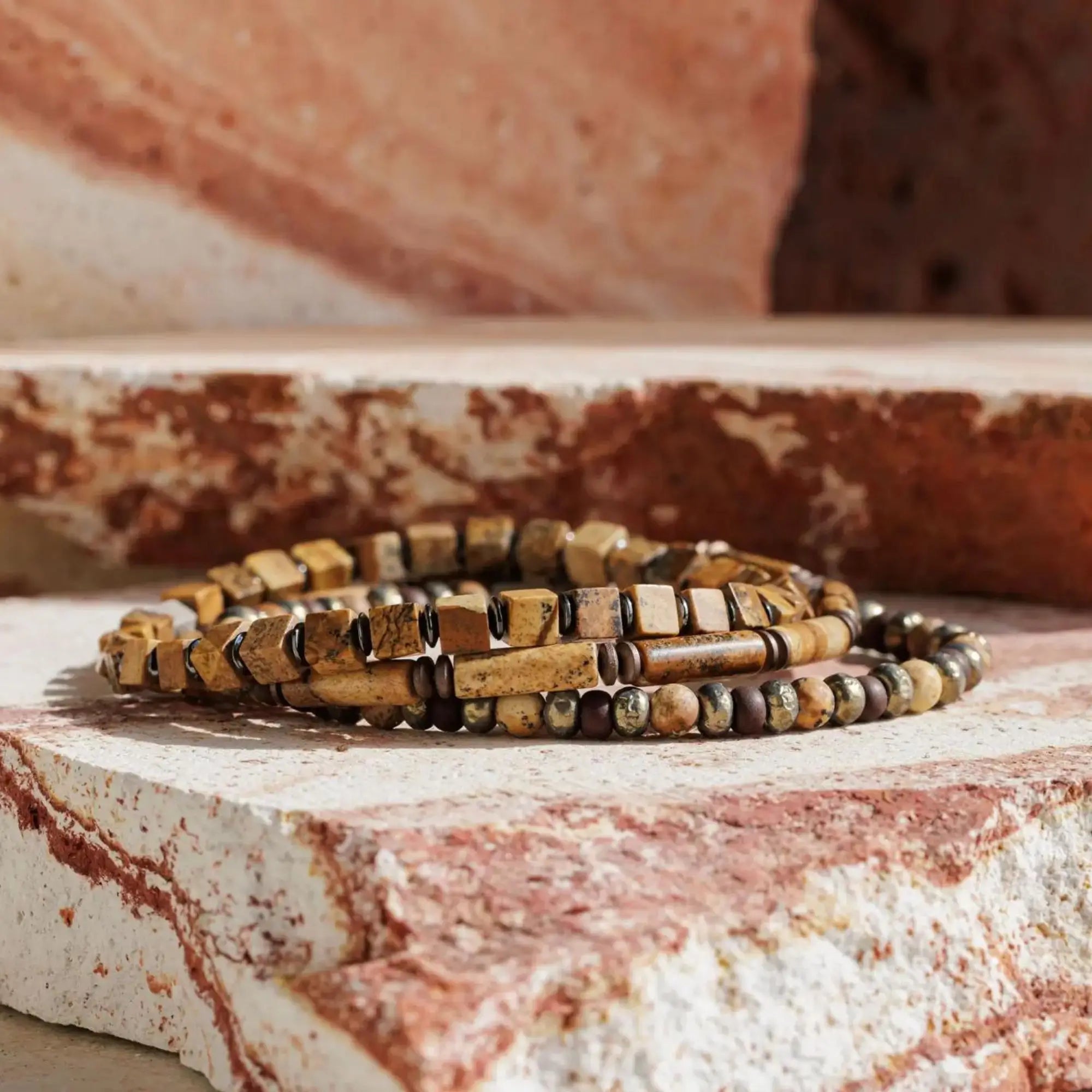 LANDSCAPE JASPER - CUBE BRACELET X (4MM)