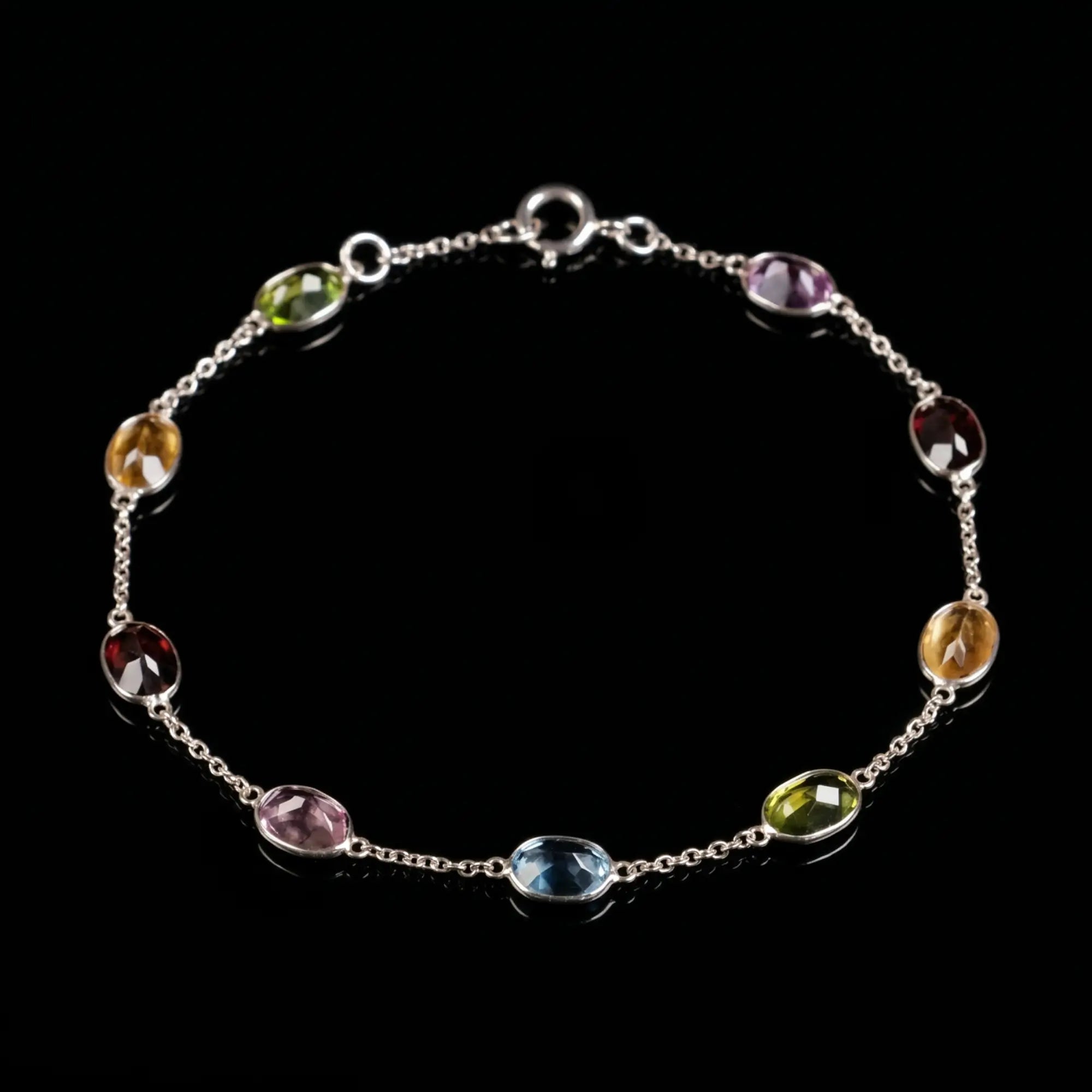 WHITE GOLD MULTICOLOR BRACELET II (7X5MM)