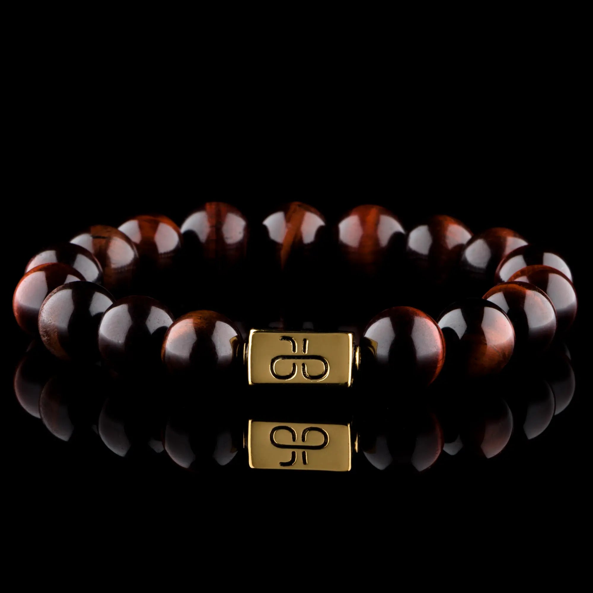 RED TIGER EYE GOLD VERMEIL BRACELET (12MM)