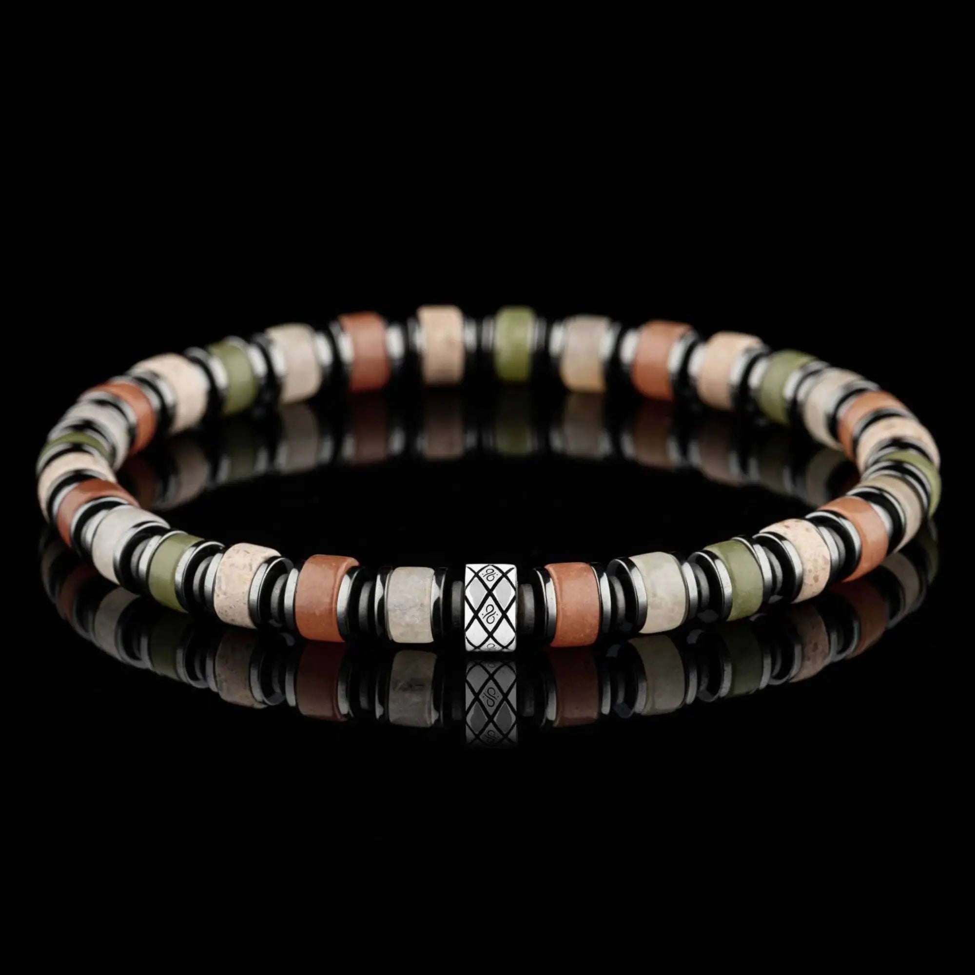 JADE - AVENTURINE - FOSSIL - SERPENTINE BRACELET IV (6MM)