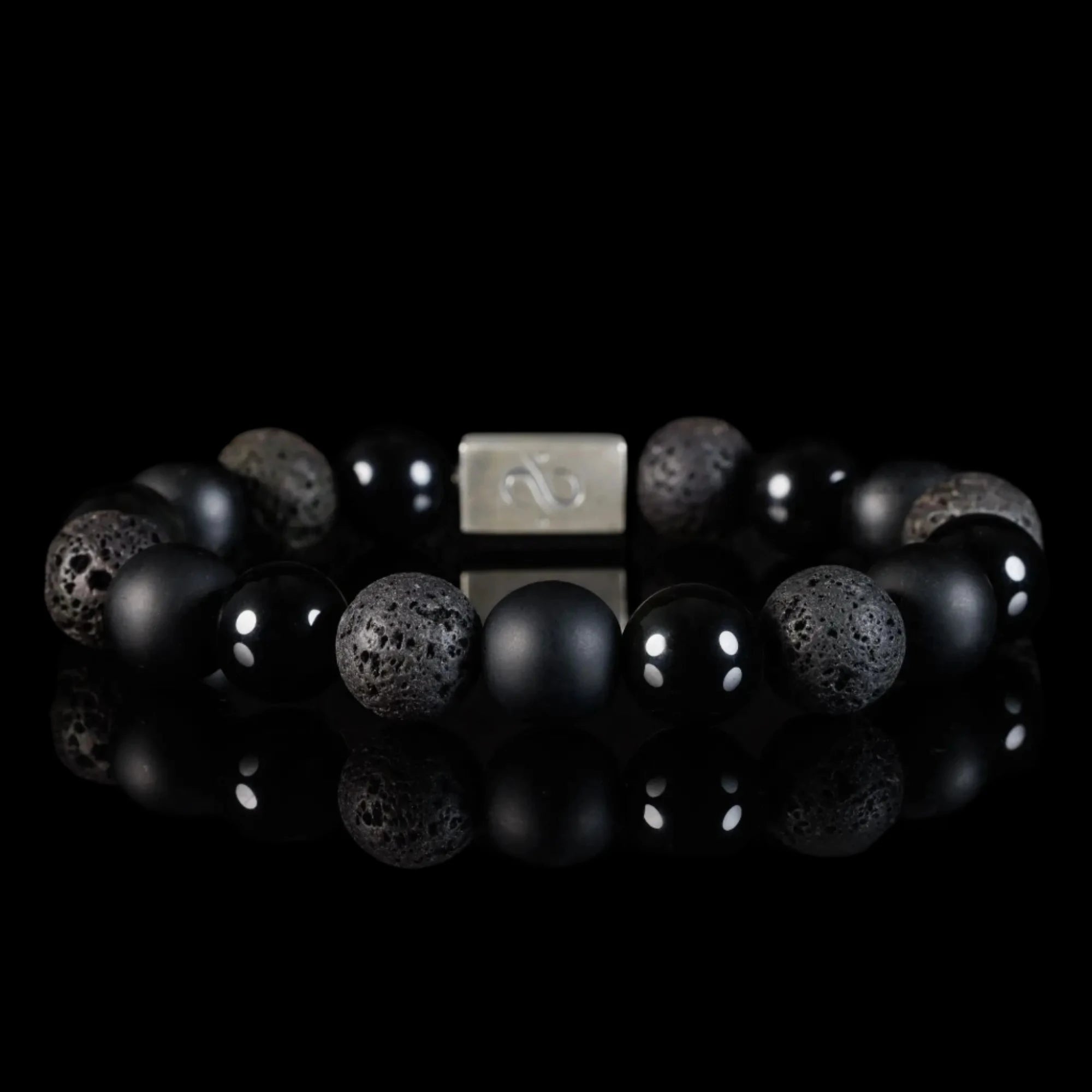 BLACK MIXED BRACELET I (12MM)